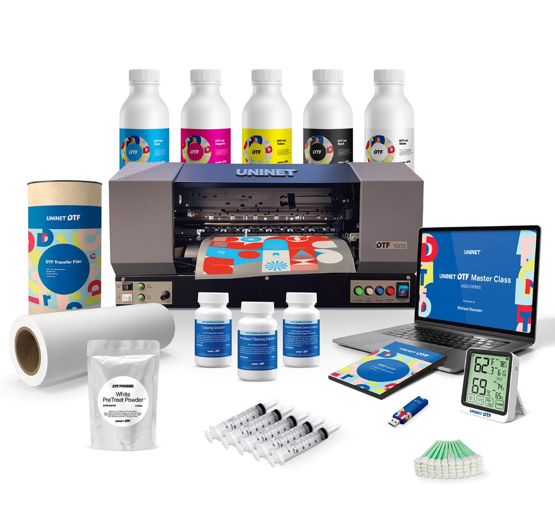 Uninet 1000 Roll Fed DTF Printer (Includes Training, Starter Package, 1Yr Warranty)