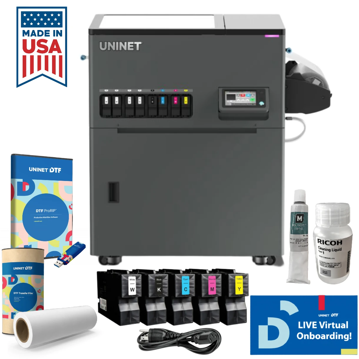 UNINET DTF Xpress - 17 in, 8 Head, Auto Maintenance DTF Printer 120v