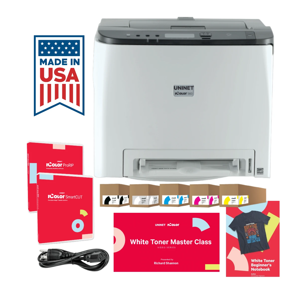 Uninet IColor 560 White Toner DTF Printer 120V (Inc. ProRIP Essentials, SC, WTMC, 1 Yr Warr)