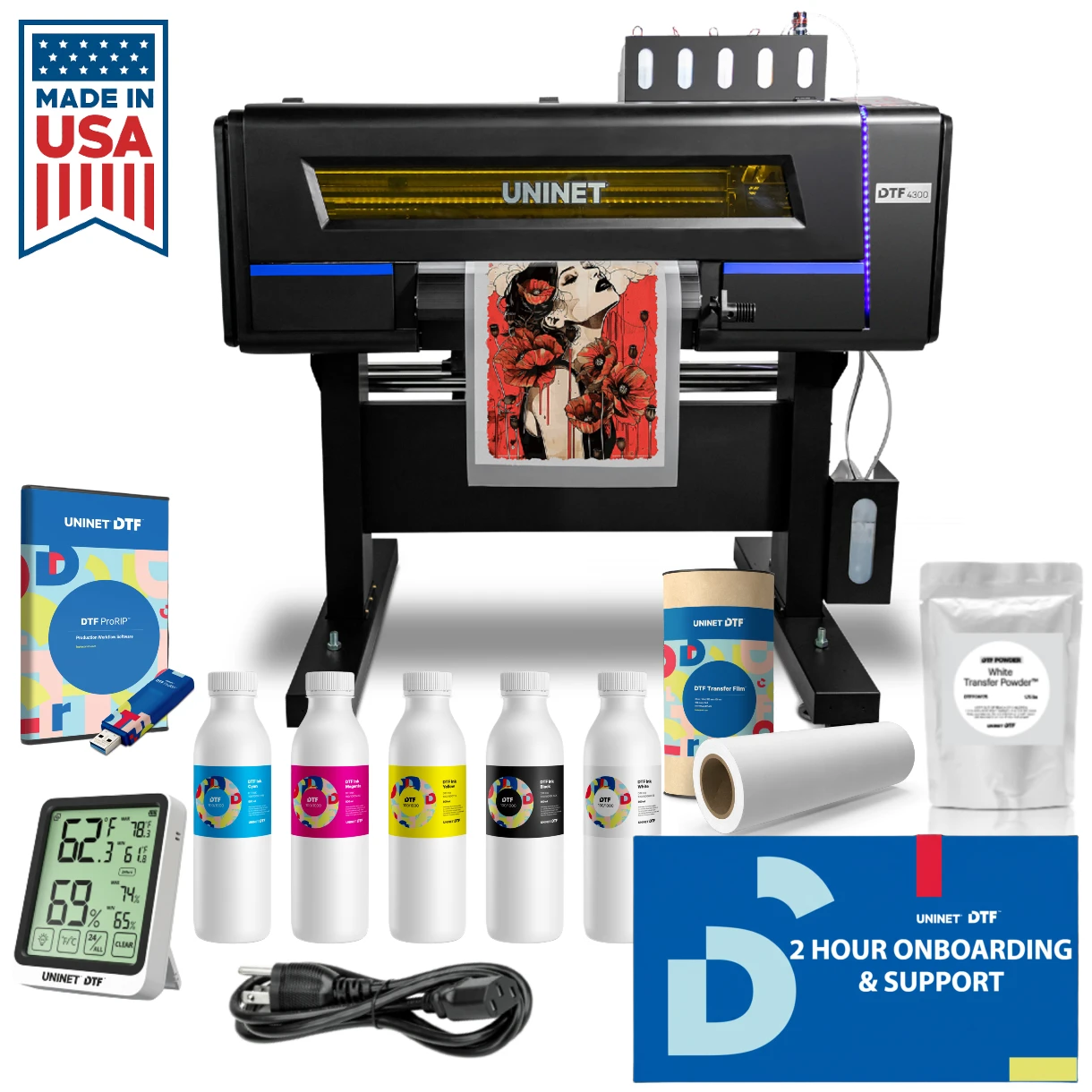 Uninet 4300 17” DTF Printer (Includes Training, Starter Bundle, 1 Yr Warr)