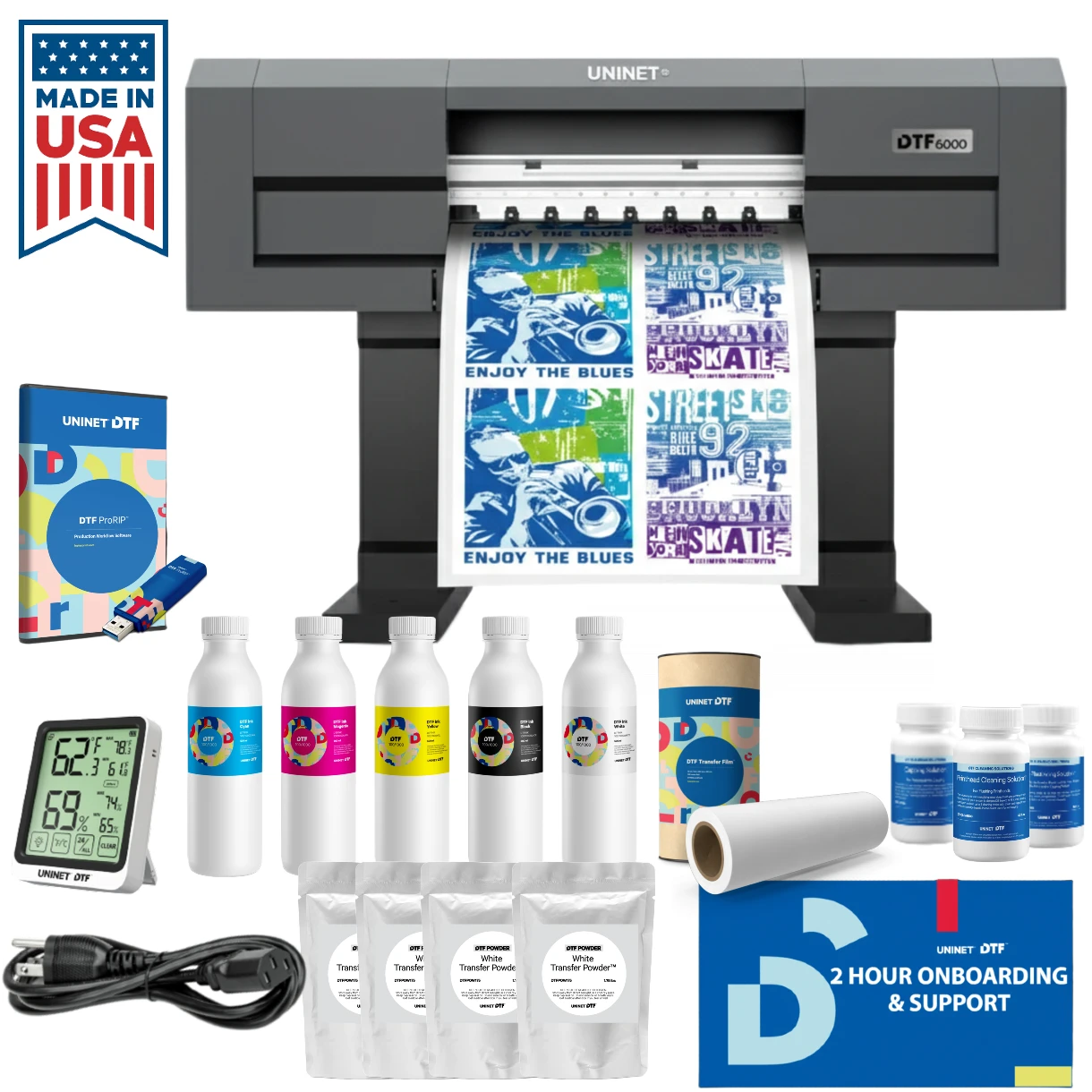 Uninet 6000 Dual/Quad Head DTF Printer (Includes Training, Starter Bundle, 1Yr Warr)