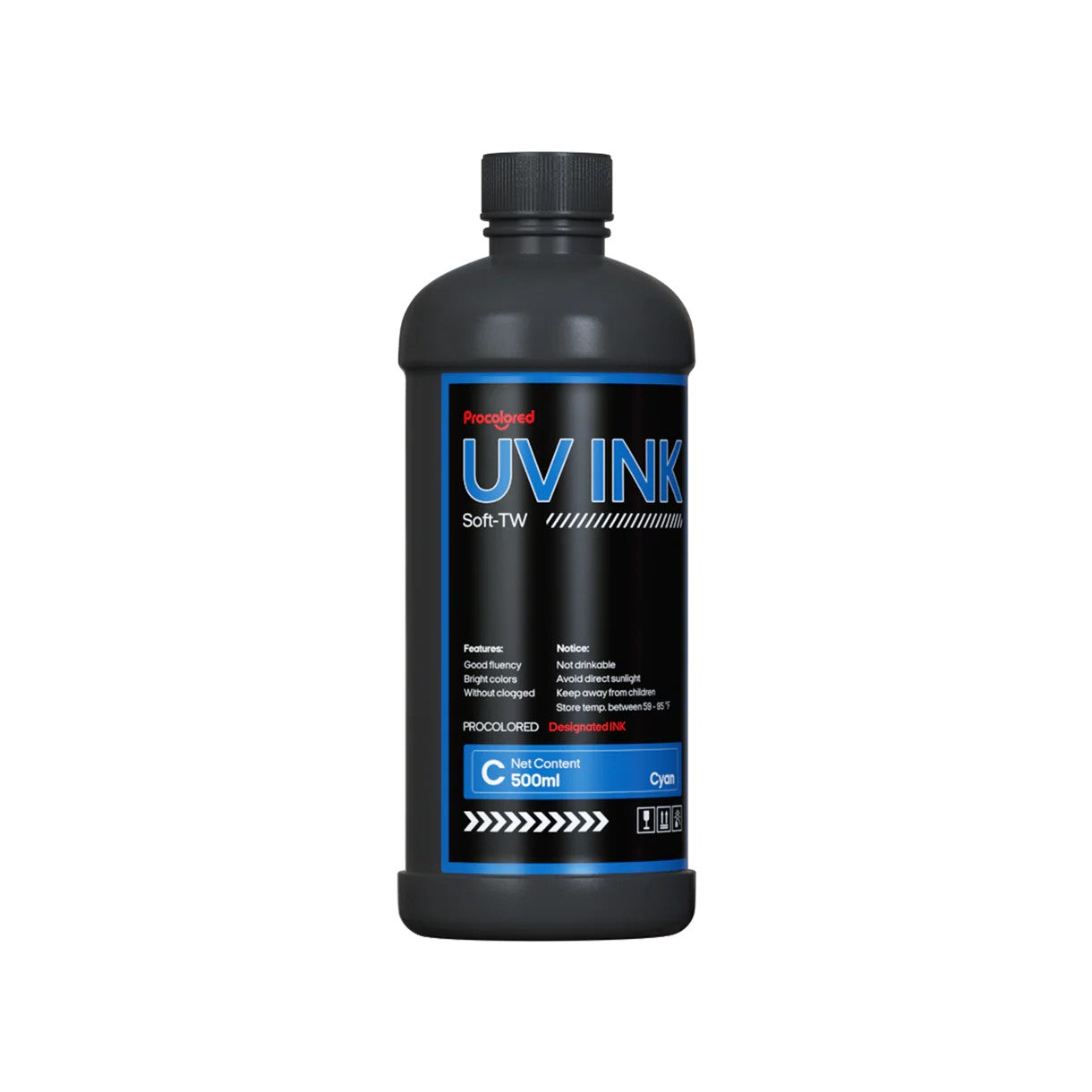 Procolored UV DTF Ink 500ml – Soft UV Cured Ink for Rigid & Curved Surfaces | Fast Dry, Vivid Colors
