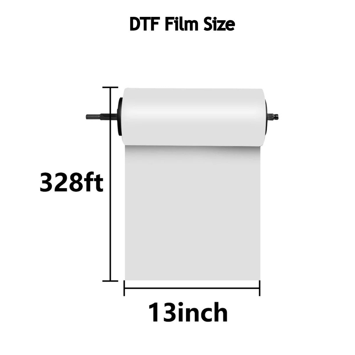 Premium DTF PET Transfer Film Roll – 13” x 328FT | Cold Peel, Strong Ink Adhesion