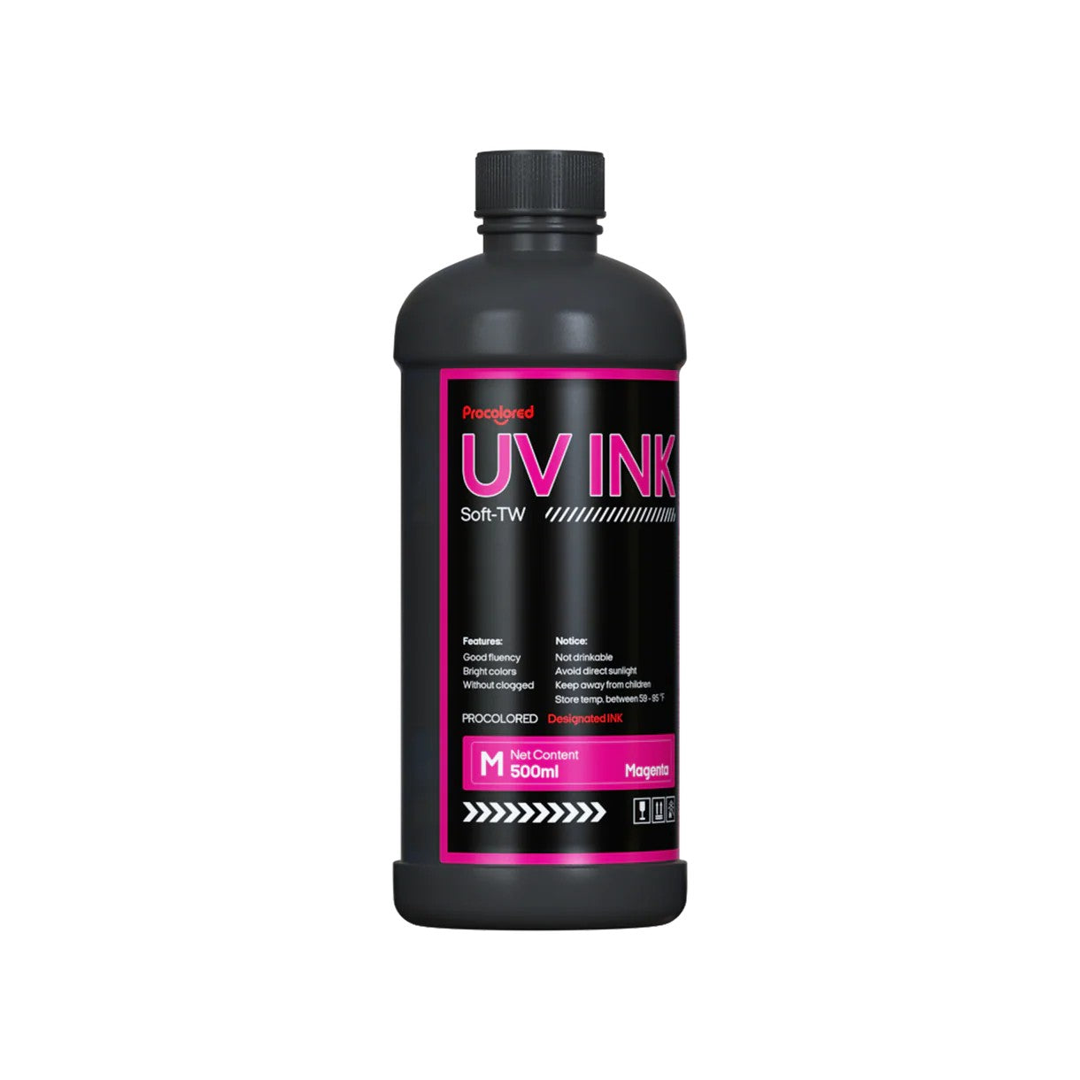 Procolored UV DTF Ink 500ml – Soft UV Cured Ink for Rigid & Curved Surfaces | Fast Dry, Vivid Colors