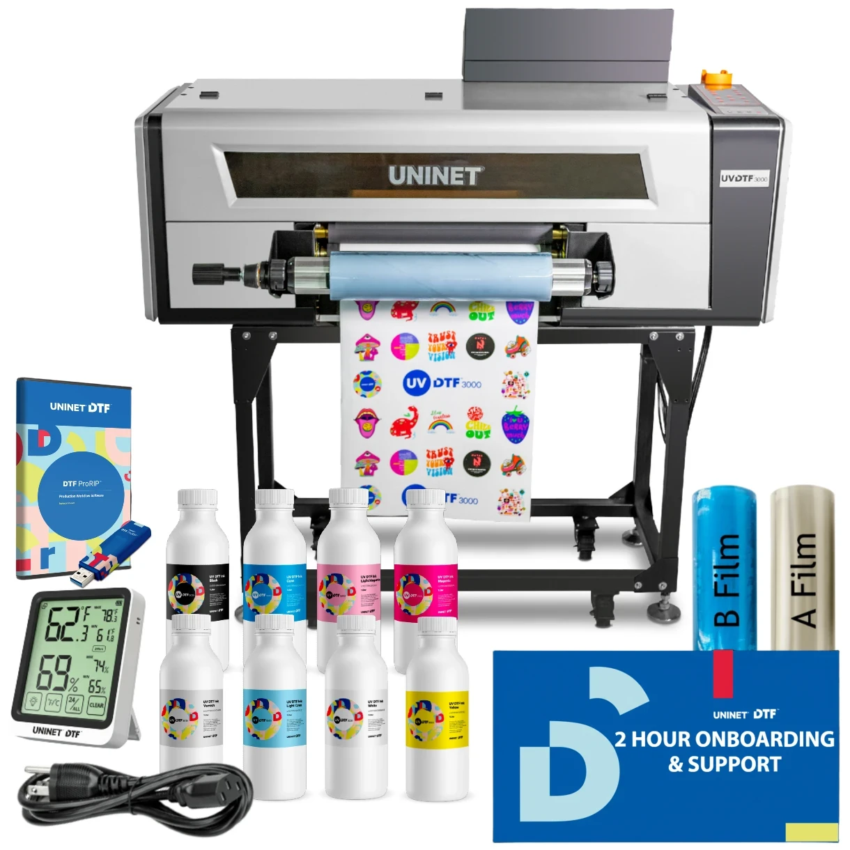 Uninet 3000 UV DTF Printer 17” Print Width 120v (Includes Training, Starter Bundle, 1 Yr Warranty)