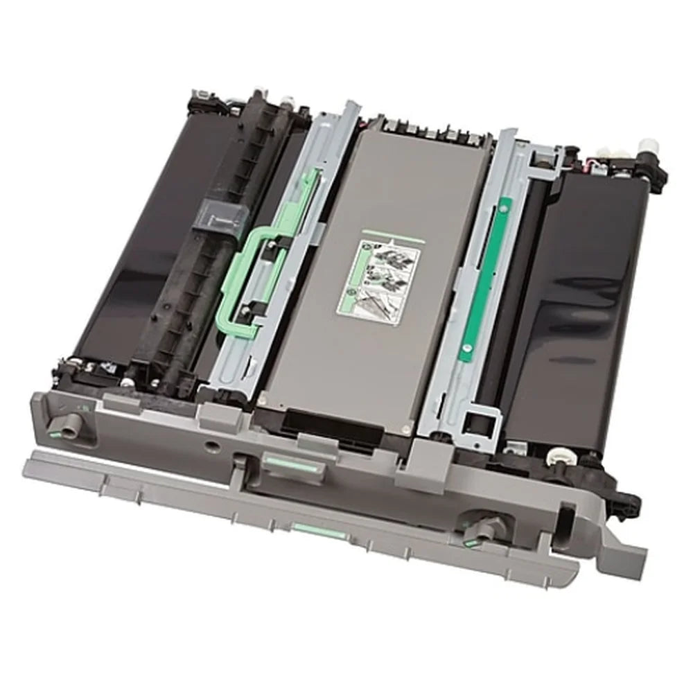 Angled view of the UNINET IColor 800 160,000-Page Transfer Belt with gray frame and black rollers