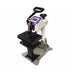 Angled studio photo of the Geo Knight DC8 Heat Press Machine with purple controller and black pressing handle