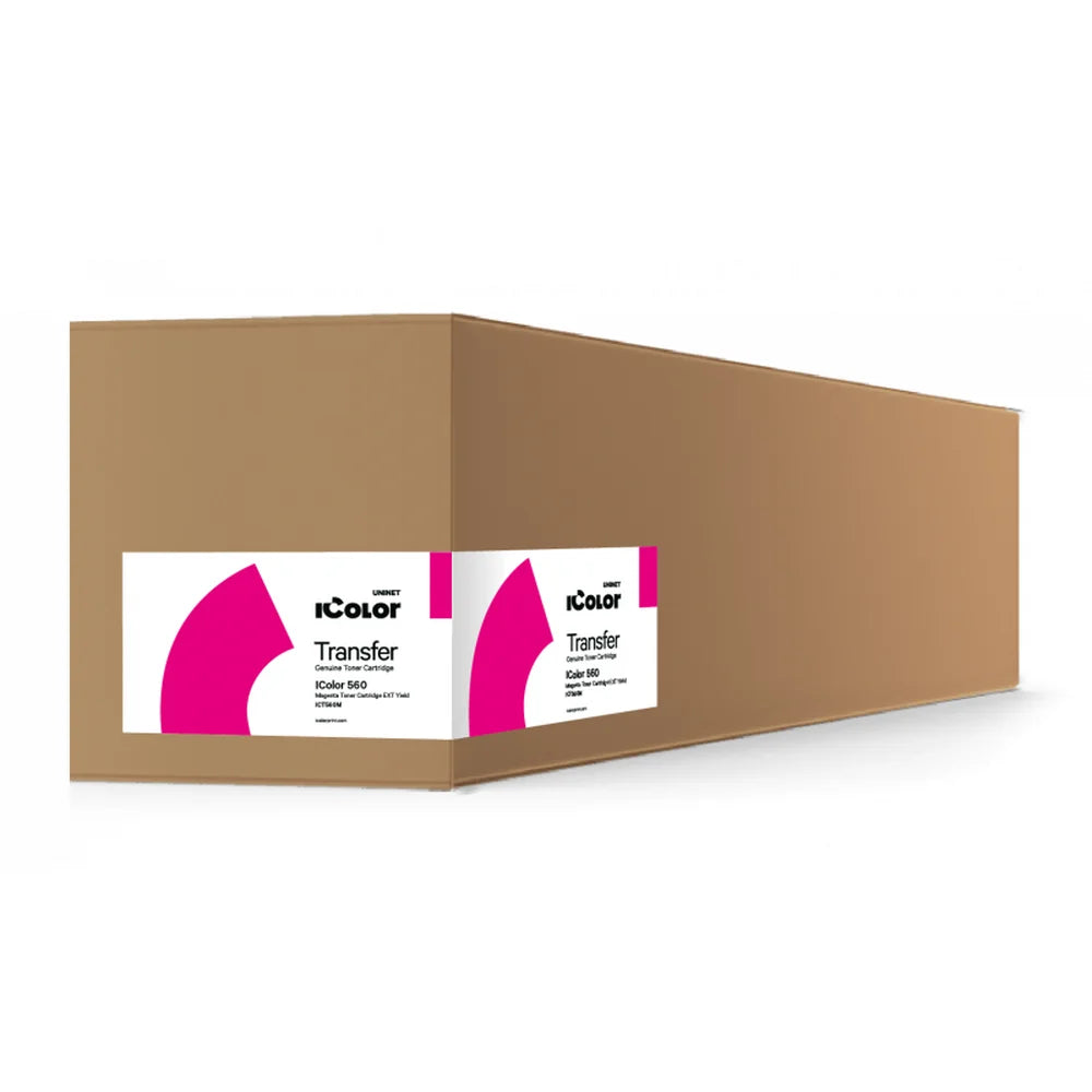 Boxed UNINET 560 Magenta IColor Cartridge at an angle with branded labels on two visible panels