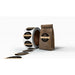 Gourmet coffee bag beside contour-cut roll labels printed with the UNINET Label Printer