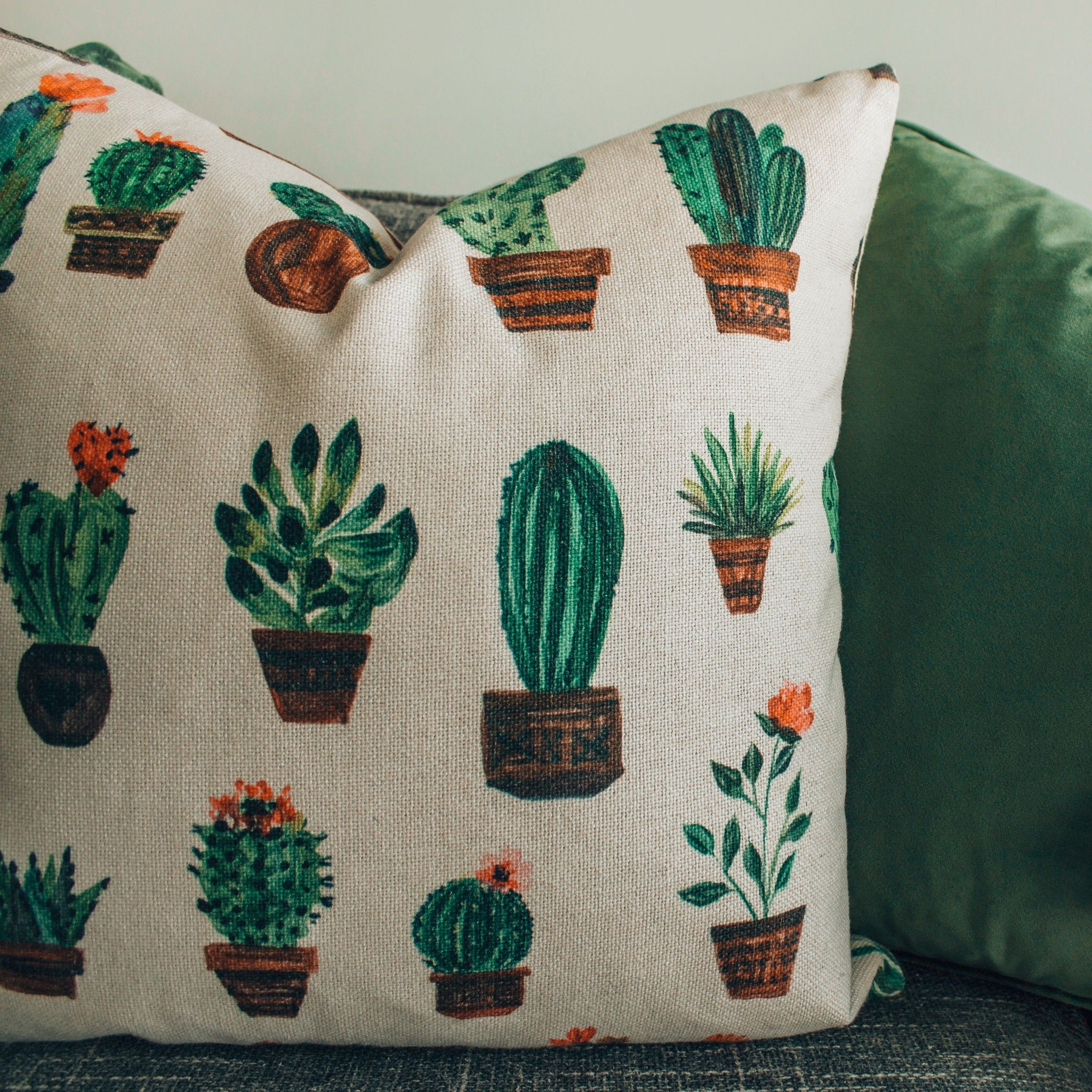 Example output: cushion cover with a printed cactus design