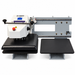 Geo Knight DK20SPT heat press, front view with the head over the left table