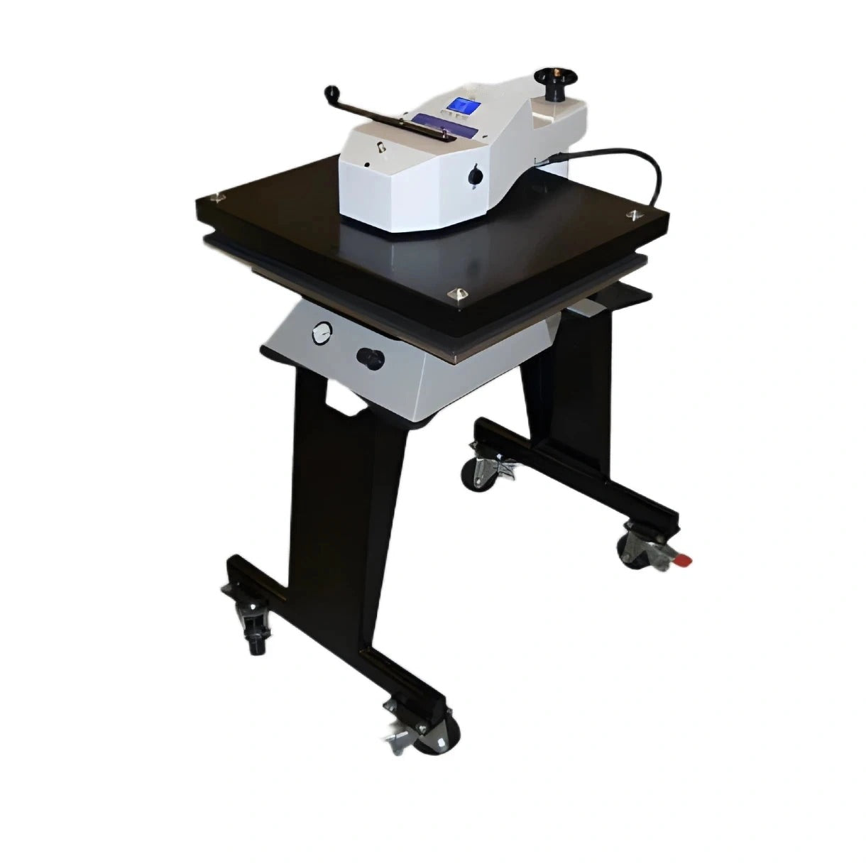 Geo Knight DK25SP 20 x 25 inch air operated swing away heat press on its stand
