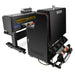uninet dtf 4300 rear three-quarter view connected to enclosed curing tower with exhaust vent and take-up roll