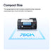 Compact size infographic showing the 75cm footprint of the vf13 pro printer needing a smaller workspace