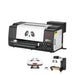 F13 pro panda printer shown with inset heat press and powder shaker accessories on white studio background