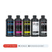 Five-color Procolored 500ml UV DTF Ink set displayed above shipping and financing promotional text