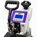Close view of the blue LCD screen and four buttons on the Geo Knight DC7 Heat Press Machine Digital Combo controller