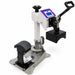Head turned fully aside on the Geo Knight DC7 Hat Press Machine, leaving the curved lower cap form open for loading