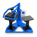 Head clamped down on the left table while the right stays open on the Geo Knight DK8T Digital Knight Heat Press Machine