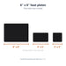 Scale chart of the 6x8, 3x5 and 3x3 inch tables included with the Geo Knight DK8T Small Platen Heat Press Machine