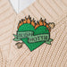 Sparkly Irish Hottie heart patch on a beige sweater, sample work for the Geo Knight DC8 Digital Combo Heat Press Machine
