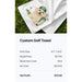 Custom golf towel sales example printed with the xTool O1 Omni Printer and listed production costs