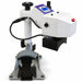Swung away head leaves the cap form open on this Geo Knight DC7AP Hat Press Machine, white studio shot