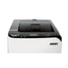 Close-up of the uninet icolor 350 printer control panel with LCD display, NFC tag and navigation buttons