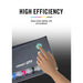 A hand presses the illuminated white ink circulation button on the external tank of the Icolorprint DTF 100