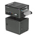 Icolorprint UNINET DTF Xpress Printer with upper print unit lifted off the lower wheeled storage cart showing modular build