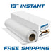 A 13-inch roll and box show Impact 13 x 328 Double Sided Instant Peel DTF Film with instant-peel labeling