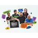 Five makers gather around the xTool O1 Omni Printer 4-in-1 with colorful creative notes