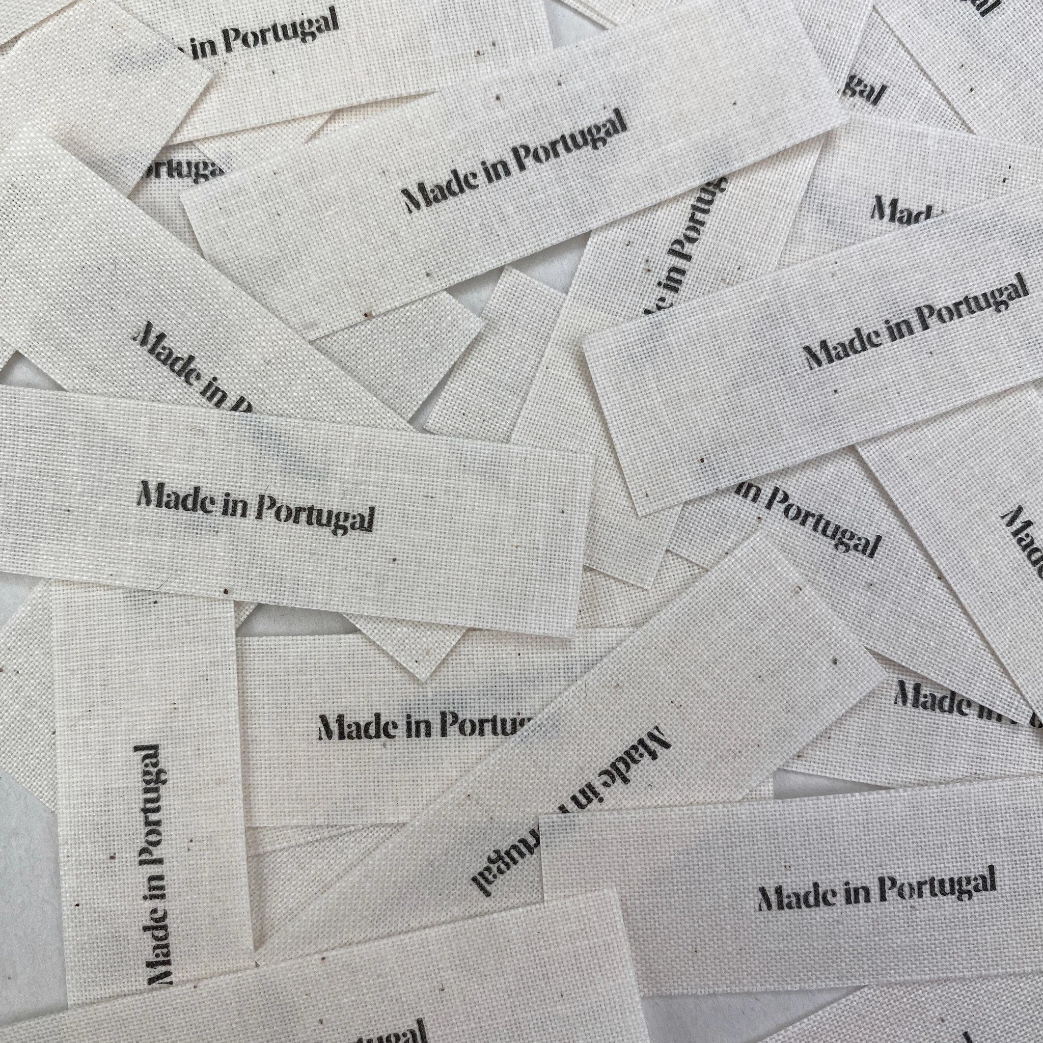 Example output: printed fabric labels