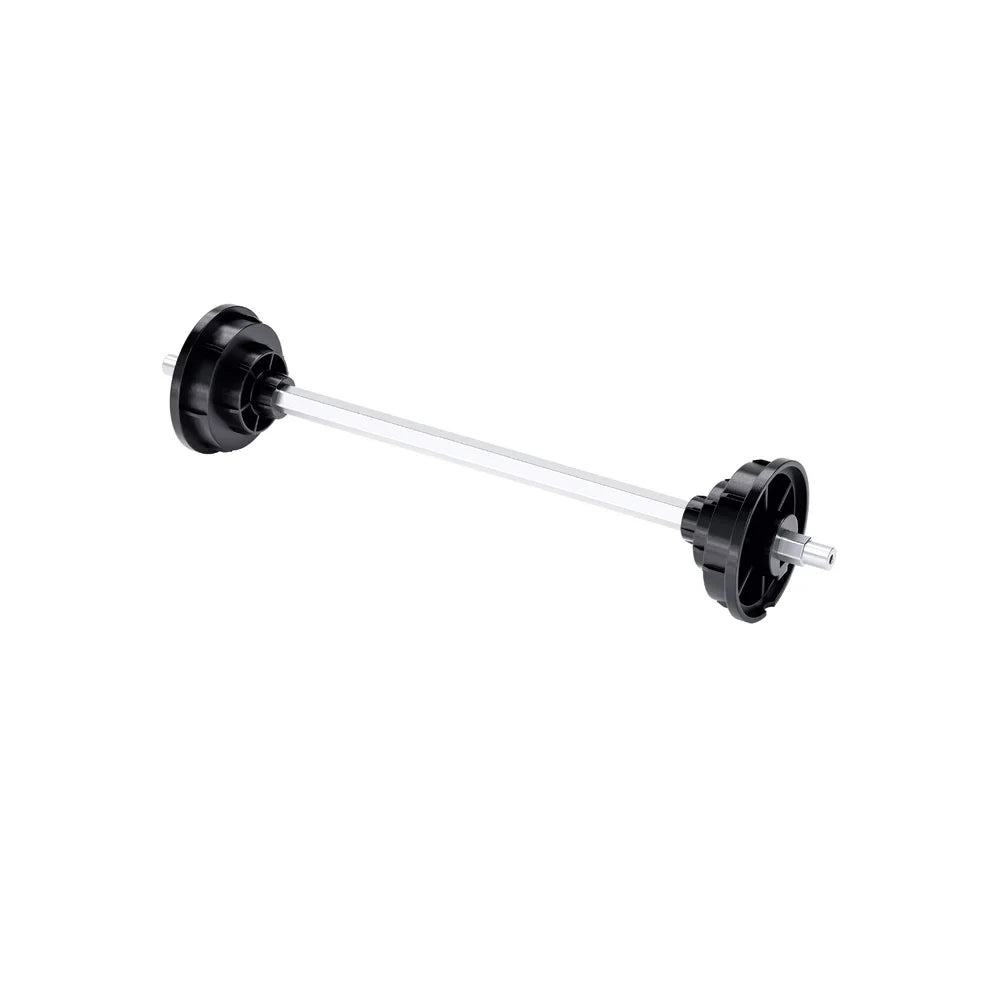 Angled Procolored DTF Film Holder for 13 Inch Roll with black supports, silver bar, and shipping banner