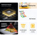 Feature callout infographic for the procolored f8 panda dtf printer showing chipset, speed, safeguard, and auto-cleaning