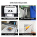 Four-step film, powder, heat press, and peel workflow using Procolored White DTF Ink for garment transfers