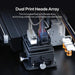 Dual print heads array infographic for the dual head dtf printer showing two XP600 heads with ink tubing on the carriage