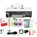 Procolored l800 dtf printer shown with its full kit of inks, RIP software, film, powder, cables, and cleaning tools