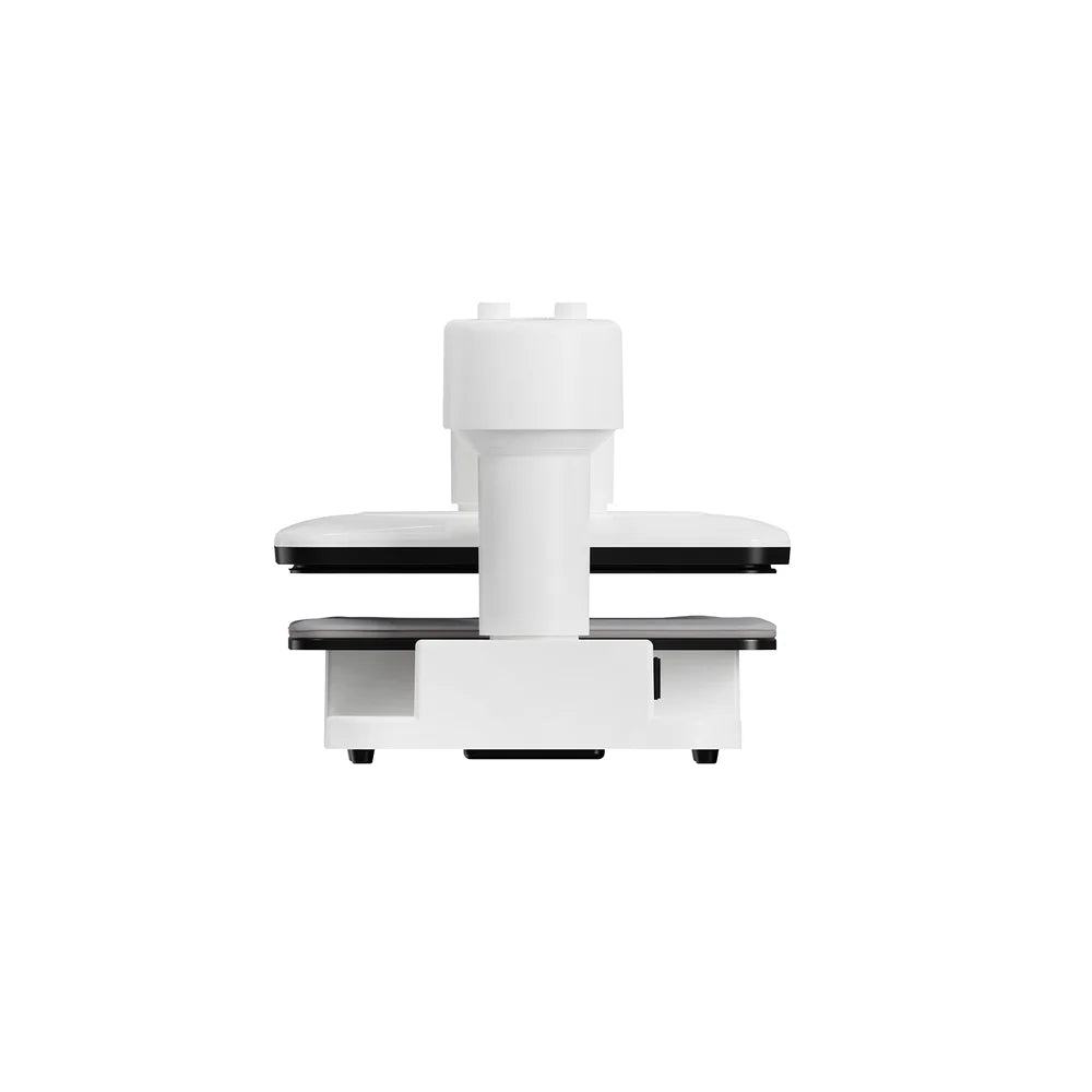 This rear end view centers the Procolored H15 Swing-Away Heat Press, with square plates on both sides of its post.