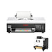 Front view of the procolored f8 dtf printer with roll film and a shaker unit inset in the corner