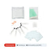 Complete Procolored Printer Maintenance Kit with swabs, syringes, tips, paper, bottle, and sponge pads
