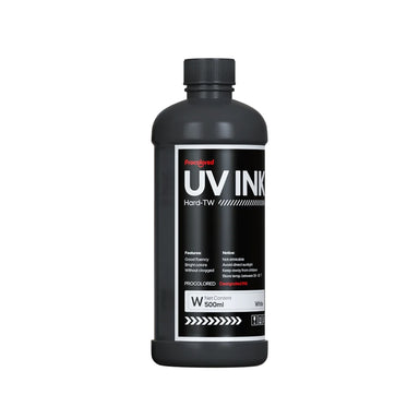 Hard-TW Procolored White UV Ink 500ml bottle, front view