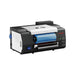 Left side angle of the procolored vf13 pro uv dtf printer showing blue laminating roll and heating temperature display