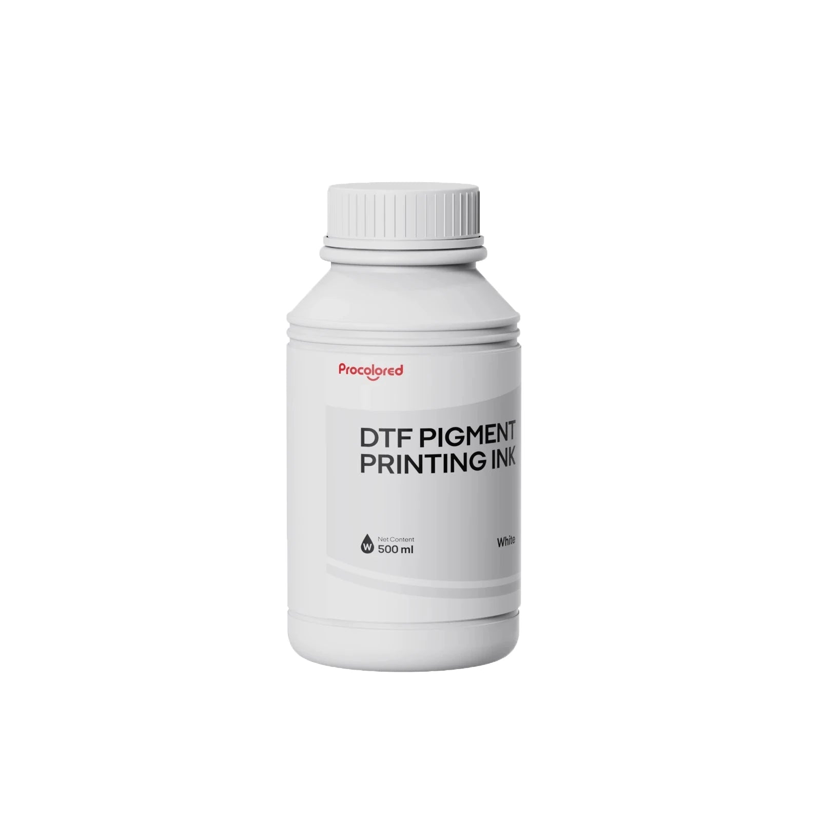 Procolored White Ink for DTF Printers in its 500 ml bottle