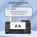 Supported Epson model chart for Procolored White Ink for DTF Printing beside a desktop transfer printer