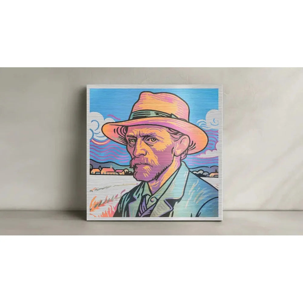 Square engraved portrait with vivid linework made for an xTool F2 Ultra UV project display