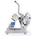 Side profile of the Hotronix Auto Cap Hat Heat Press open with upper and lower curved platens visible