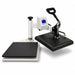 Upper heater swung to the side on the Geo Knight DK14S Digital Heat Press Machine, leaving the lower platen open