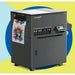 UNINET DTF Xpress printer dispensing colorful printed film with front ink cartridge row and touchscreen control
