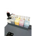 Close-up of the uninet 1200 dtf printer five color ink bottles and agitation pump making up the continuous feed white ink system